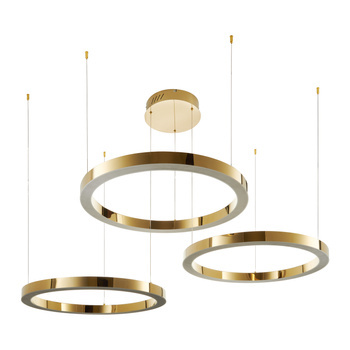 Lampa wisząca CIRCLE 40+60+80 LED złoty połysk na 1 podsufitce