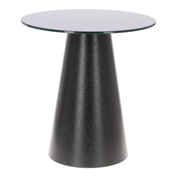 Stolik kawowy Soleilo szklany okrągły     60cm czarny