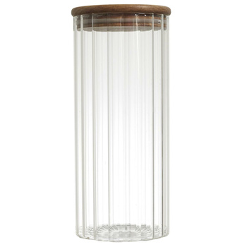 Słoik do przechowywania z pokrywką        akacjową 1,1l