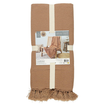 Narzuta na łóżko waflowana 120x150 cm     ochra