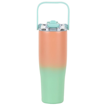 Kubek termiczny New York 900ml            pomarańczowo-zielony