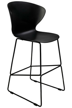 Krzesło barowe ALI czarny - polipropylen, metal