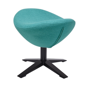 Podnóżek EGG SZEROKI BLACK turkusowy.12 - wełna, podstawa czarna