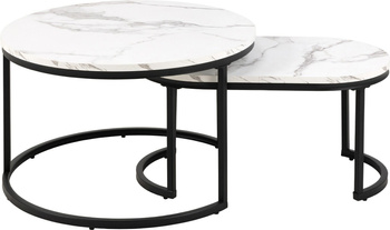 Zestaw stolików Spiro biały owalny