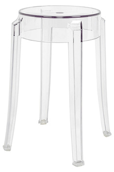 Stołek CHARLES 46 transparentny - poliwęglan