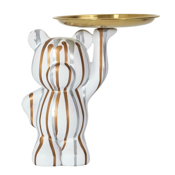 Figurka Miś z tacą do przechowywania      biała