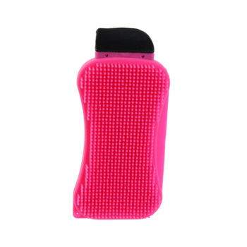 Skrobak z gąbką silikonowy różowy