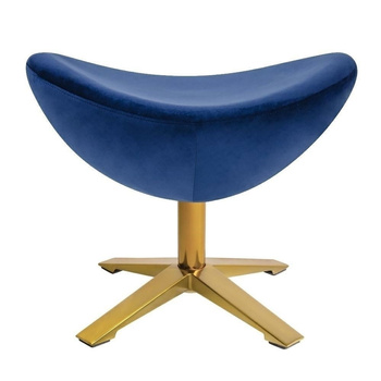 Podnóżek EGG SZEROKI VELVET GOLD ciemny niebieski.49 - welur, podstawa złota